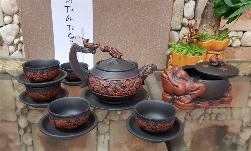 Bộ Trà Gốm Tử Sa Rồng Nhả Ngọc