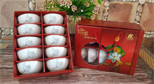 Bộ Bát 10 Viền Vàng Hoa Sen