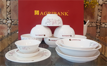 Bộ Đồ Ăn Hoa Chuông In Logo Agribank
