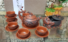 Bộ Trà Gốm Tử Sa Đỏ Rồng Nhả Ngọc