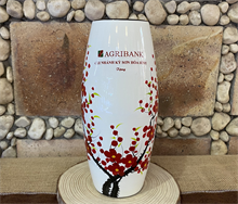 Lọ Hoa Dáng Bom Vẽ Hoa Đào In Logo Agribank