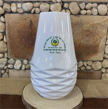 Lọ Men Trắng Búp Sen In Logo